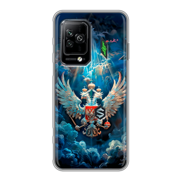 Силиконовый чехол на Xiaomi Black Shark 5 Pro с принтом Герб флаг России Силиконовый чехол на Xiaomi Black Shark 5 Pro с принтом Герб флаг России