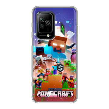 Силиконовый чехол на Xiaomi Black Shark 5 Pro с принтом Майнкрафт Minecraft Силиконовый чехол на Xiaomi Black Shark 5 Pro с принтом Майнкрафт Minecraft