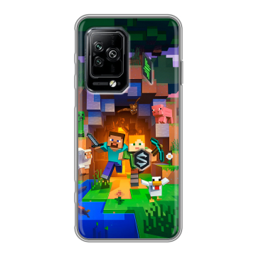 Силиконовый чехол на Xiaomi Black Shark 5 Pro с принтом Майнкрафт Minecraft Силиконовый чехол на Xiaomi Black Shark 5 Pro с принтом Майнкрафт Minecraft