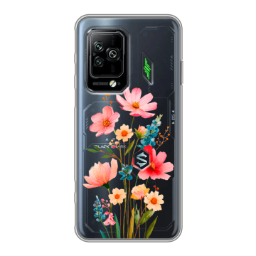 Силиконовый чехол на Xiaomi Black Shark 5 Pro с принтом Цветы Силиконовый чехол на Xiaomi Black Shark 5 Pro с принтом Цветы