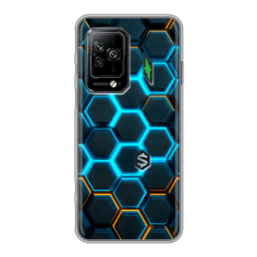 Силиконовый чехол на Xiaomi Black Shark 5 Pro с принтом Неоновые соты Силиконовый чехол на Xiaomi Black Shark 5 Pro с принтом Неоновые соты