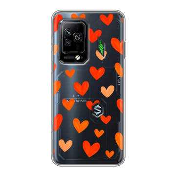 Силиконовый чехол на Xiaomi Black Shark 5 Pro с принтом Сердечки Силиконовый чехол на Xiaomi Black Shark 5 Pro с принтом Сердечки