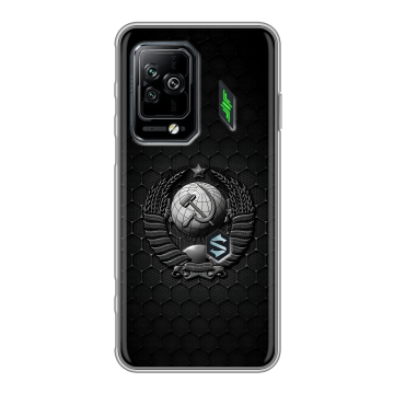 Силиконовый чехол на Xiaomi Black Shark 5 Pro с принтом Герб Флаг СССР Силиконовый чехол на Xiaomi Black Shark 5 Pro с принтом Герб Флаг СССР
