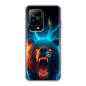Силиконовый чехол на Xiaomi Black Shark 5 Pro с принтом Медведь Силиконовый чехол на Xiaomi Black Shark 5 Pro с принтом Медведь