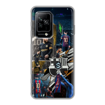 Силиконовый чехол на Xiaomi Black Shark 5 Pro с принтом Messi Barcelona Силиконовый чехол на Xiaomi Black Shark 5 Pro с принтом Messi Barcelona
