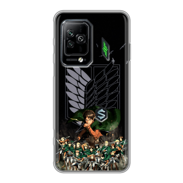Силиконовый чехол на Xiaomi Black Shark 5 Pro с принтом Атака титанов Силиконовый чехол на Xiaomi Black Shark 5 Pro с принтом Атака титанов