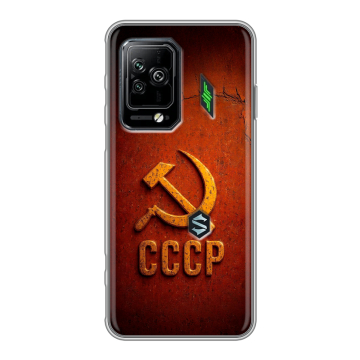 Силиконовый чехол на Xiaomi Black Shark 5 Pro с принтом Флаг Герб СССР Силиконовый чехол на Xiaomi Black Shark 5 Pro с принтом Флаг Герб СССР