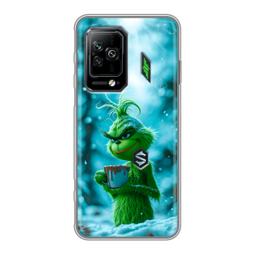 Силиконовый чехол на Xiaomi Black Shark 5 Pro с принтом Новый год гринч Силиконовый чехол на Xiaomi Black Shark 5 Pro с принтом Новый год гринч
