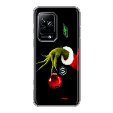 Силиконовый чехол на Xiaomi Black Shark 5 Pro с принтом Новый год Гринч Силиконовый чехол на Xiaomi Black Shark 5 Pro с принтом Новый год Гринч