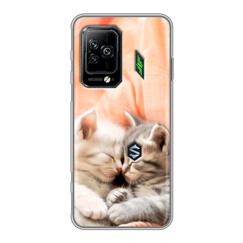 Силиконовый чехол на Xiaomi Black Shark 5 Pro с принтом Котята Силиконовый чехол на Xiaomi Black Shark 5 Pro с принтом Котята