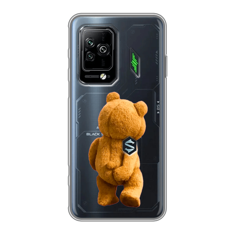 Силиконовый чехол на Xiaomi Black Shark 5 Pro с принтом Медведь Силиконовый чехол на Xiaomi Black Shark 5 Pro с принтом Медведь