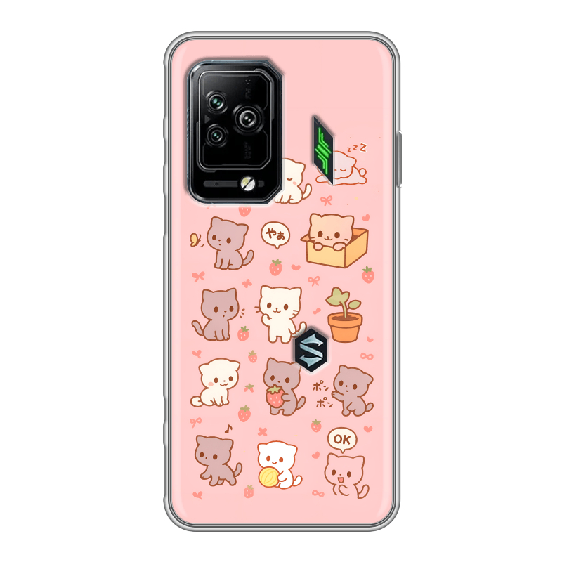 Силиконовый чехол на Xiaomi Black Shark 5 Pro с принтом Hello Kitty Хелоу Кити Силиконовый чехол на Xiaomi Black Shark 5 Pro с принтом Hello Kitty Хелоу Кити
