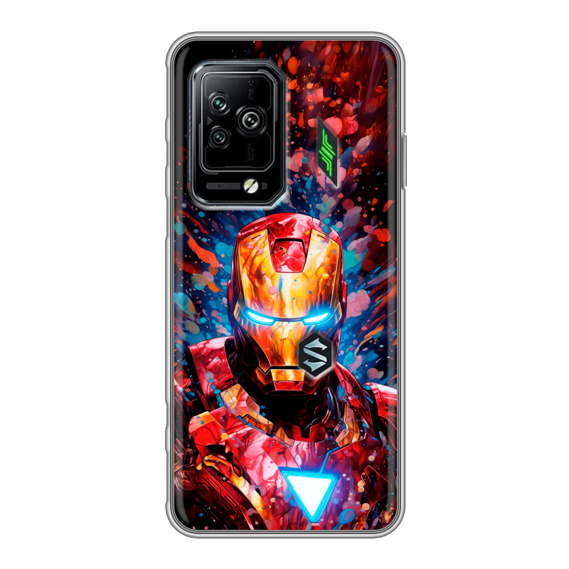 Силиконовый чехол на Xiaomi Black Shark 5 Pro с принтом Железный человек Ironman Силиконовый чехол на Xiaomi Black Shark 5 Pro с принтом Железный человек Ironman