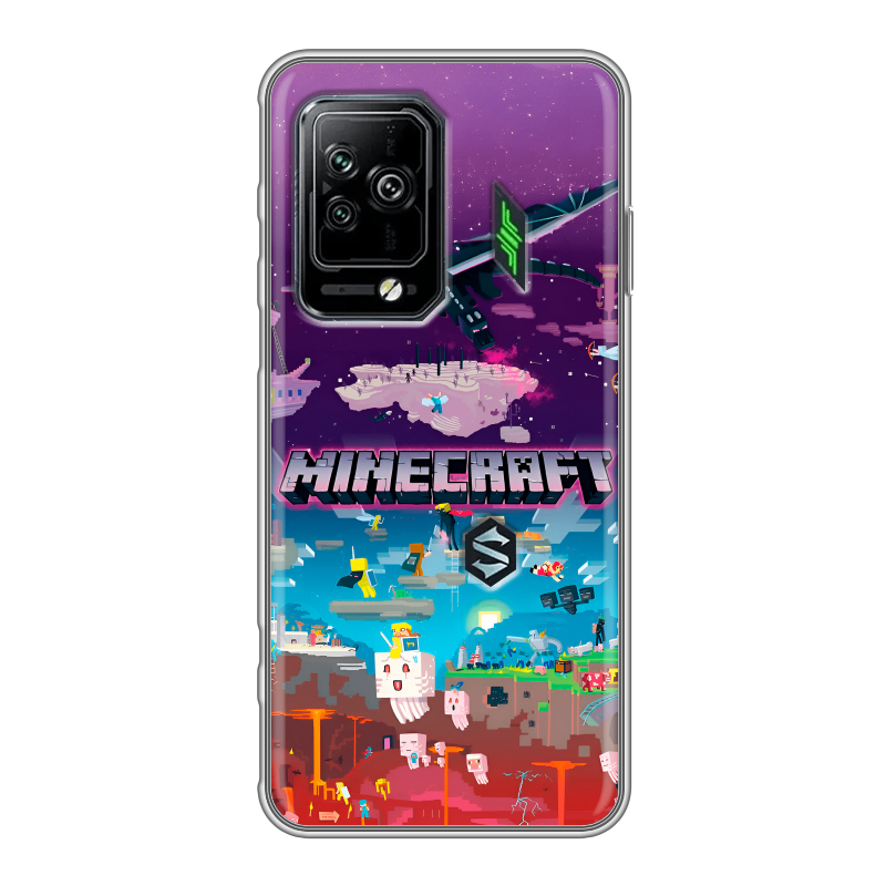 Силиконовый чехол на Xiaomi Black Shark 5 Pro с принтом Майнкрафт Minecraft Силиконовый чехол на Xiaomi Black Shark 5 Pro с принтом Майнкрафт Minecraft