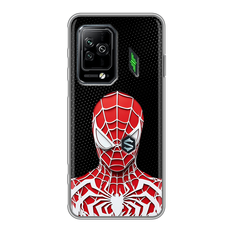 Силиконовый чехол на Xiaomi Black Shark 5 Pro с принтом человек паук spiderman Силиконовый чехол на Xiaomi Black Shark 5 Pro с принтом человек паук spiderman