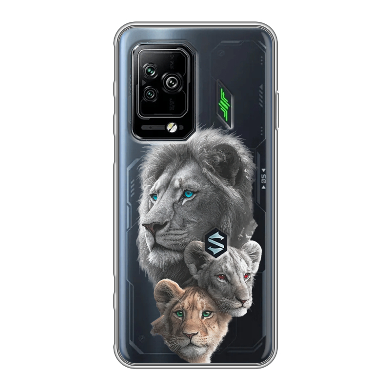 Силиконовый чехол на Xiaomi Black Shark 5 Pro с принтом Львы Силиконовый чехол на Xiaomi Black Shark 5 Pro с принтом Львы