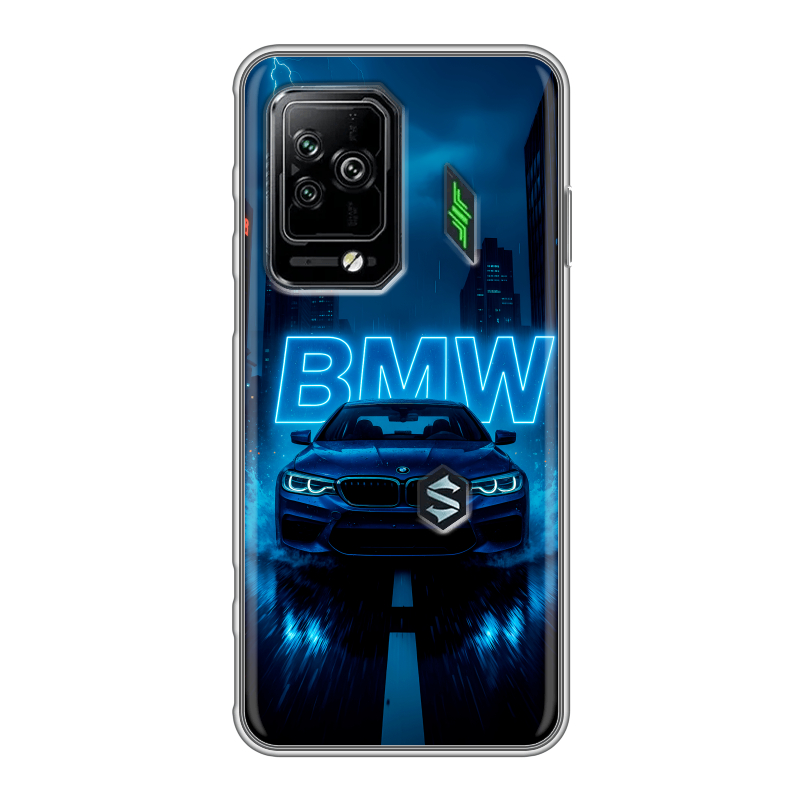 Силиконовый противоударный чехол на Xiaomi Black Shark 5 Pro с принтом BMW БМВ Силиконовый противоударный чехол на Xiaomi Black Shark 5 Pro с принтом BMW БМВ