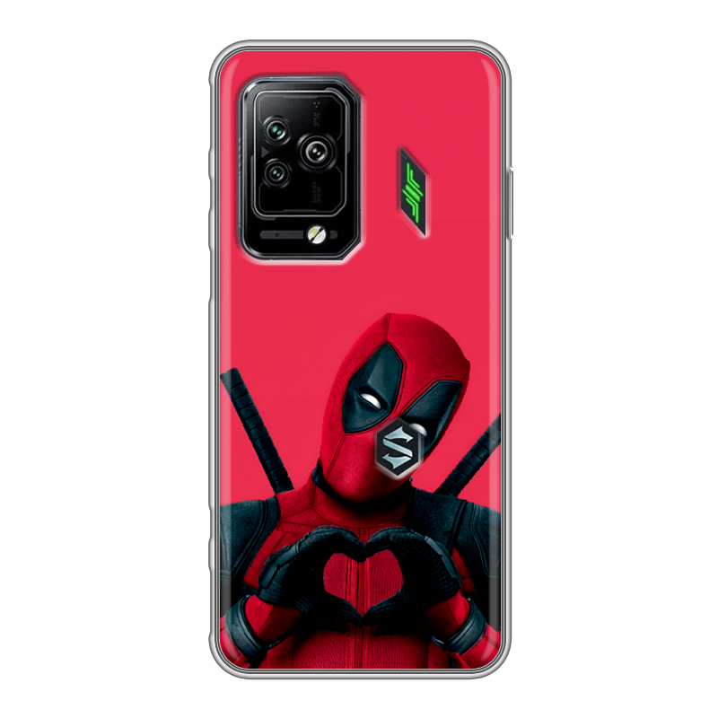 Силиконовый противоударный чехол на Xiaomi Black Shark 5 Pro с принтом Дедпул Deadpool Силиконовый противоударный чехол на Xiaomi Black Shark 5 Pro с принтом Дедпул Deadpool