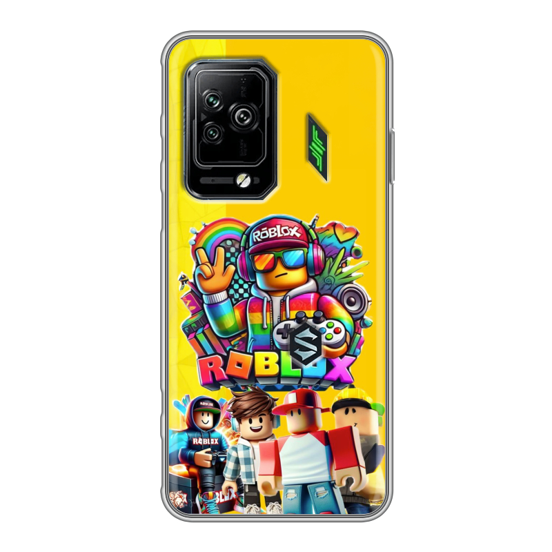Силиконовый противоударный чехол на Xiaomi Black Shark 5 Pro с принтом Roblox Роблокс Силиконовый противоударный чехол на Xiaomi Black Shark 5 Pro с принтом Roblox Роблокс