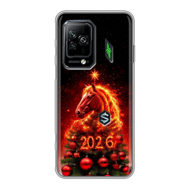 Силиконовый чехол на Xiaomi Black Shark 5 Pro с принтом Новый год Силиконовый чехол на Xiaomi Black Shark 5 Pro с принтом Новый год