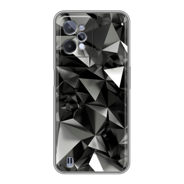 Силиконовый чехол на Realme C31 с принтом Черные кристаллы Силиконовый чехол на Realme C31 с принтом Черные кристаллы