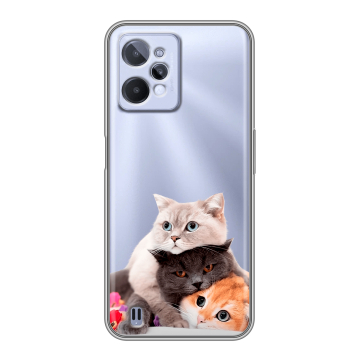 Силиконовый чехол на Realme C31 с принтом Кошки Силиконовый чехол на Realme C31 с принтом Кошки