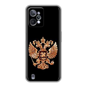 Силиконовый чехол на Realme C31 с принтом Герб России золотой Силиконовый чехол на Realme C31 с принтом Герб России золотой