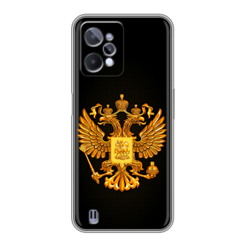 Силиконовый чехол на Realme C31 с принтом Герб России желтый
