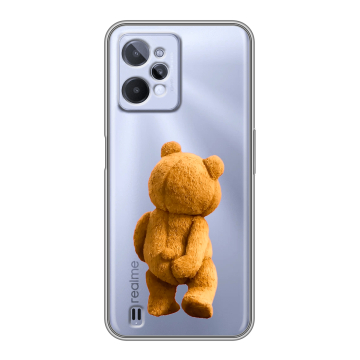 Силиконовый чехол на Realme C31 с принтом Медведь