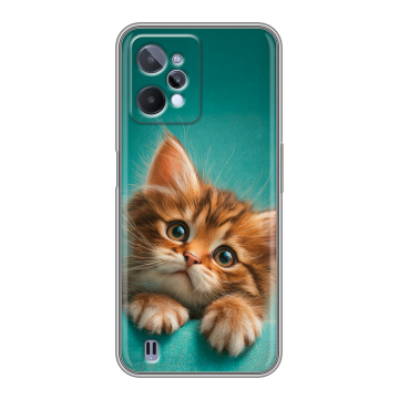 Силиконовый чехол на Realme C31 с принтом котенок