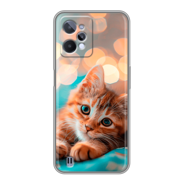 Силиконовый чехол на Realme C31 с принтом котик