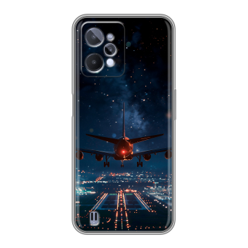 Силиконовый чехол на Realme C31 с принтом самолет