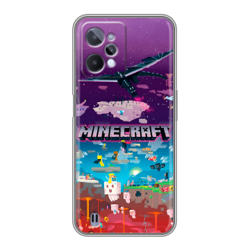 Силиконовый чехол на Realme C31 с принтом Майнкрафт Minecraft