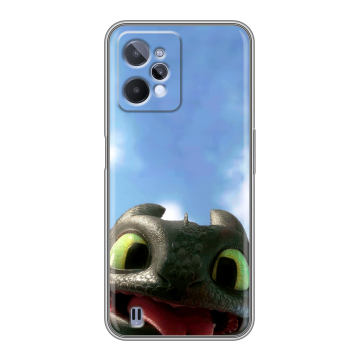 Силиконовый чехол на Realme C31 с принтом Как приручить дракона