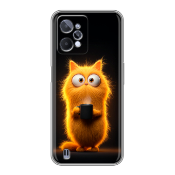 Силиконовый чехол на Realme C31 с принтом Смешной кот