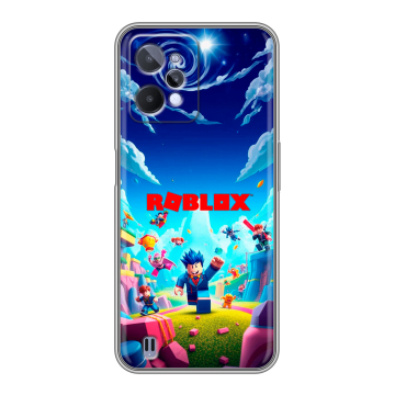 Силиконовый чехол на Realme C31 с принтом Roblox Роблокс
