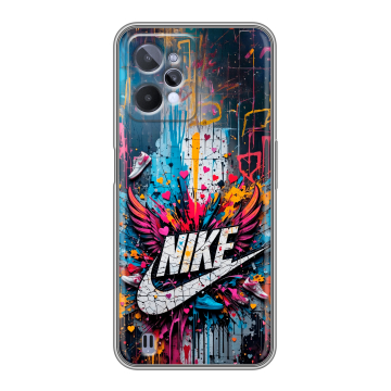 Силиконовый чехол на Realme C31 с принтом Nike Найк