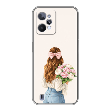 Силиконовый чехол на Realme C31 с принтом женский