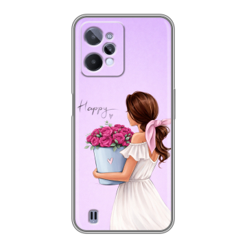 Силиконовый чехол на Realme C31 с принтом женский