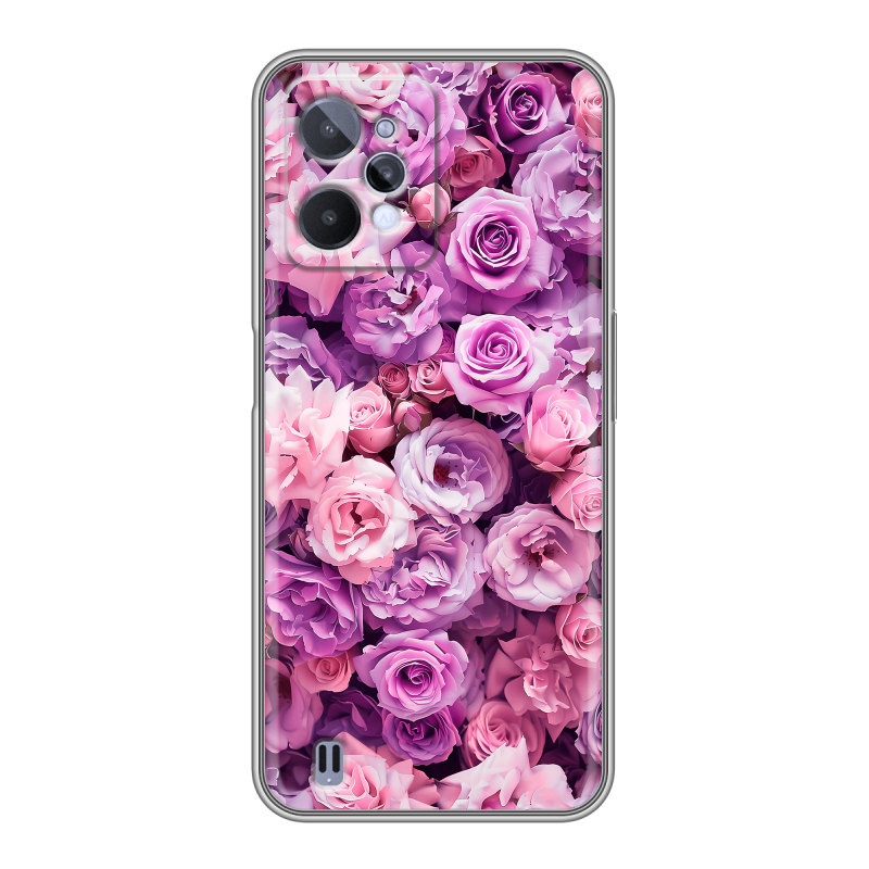 Силиконовый чехол на Realme C31 с принтом лавандовые розы Силиконовый чехол на Realme C31 с принтом лавандовые розы
