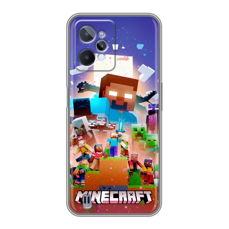 Силиконовый чехол на Realme C31 с принтом Майнкрафт Minecraft Силиконовый чехол на Realme C31 с принтом Майнкрафт Minecraft