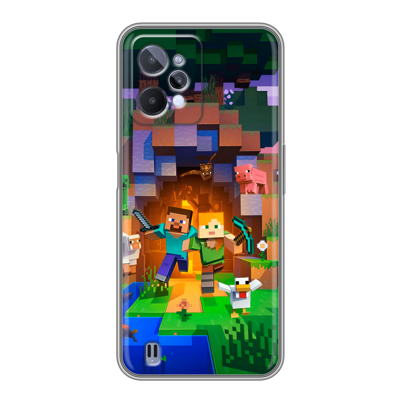 Силиконовый чехол на Realme C31 с принтом Майнкрафт Minecraft Силиконовый чехол на Realme C31 с принтом Майнкрафт Minecraft
