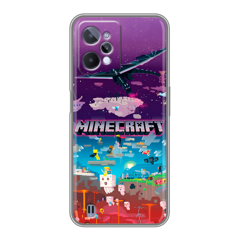 Силиконовый чехол на Realme C31 с принтом Майнкрафт Minecraft Силиконовый чехол на Realme C31 с принтом Майнкрафт Minecraft