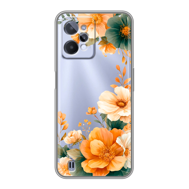 Силиконовый чехол на Realme C31 с принтом Цветы принт Силиконовый чехол на Realme C31 с принтом Цветы принт