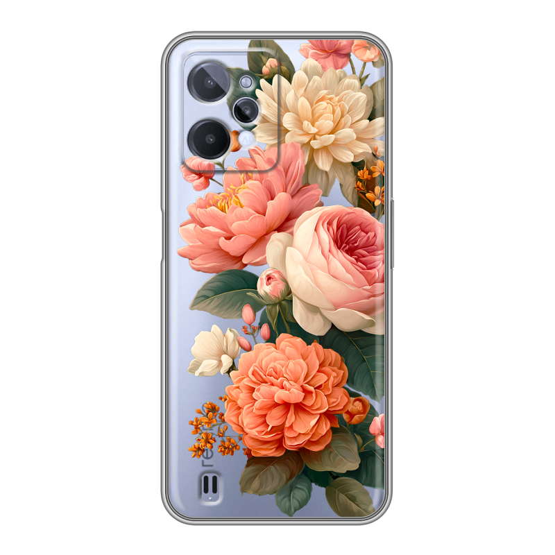Силиконовый чехол на Realme C31 с принтом цветы Силиконовый чехол на Realme C31 с принтом цветы