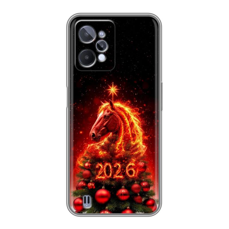 Силиконовый противоударный чехол на Realme C31 с принтом Новый год Силиконовый противоударный чехол на Realme C31 с принтом Новый год