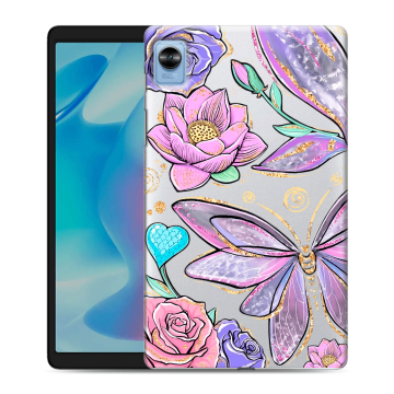 Силиконовый чехол на Realme Pad Mini с принтом Бабочки и цветы Силиконовый чехол на Realme Pad Mini с принтом Бабочки и цветы