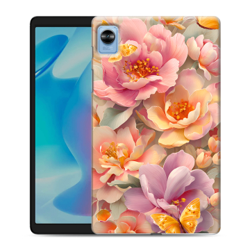Силиконовый чехол на Realme Pad Mini с принтом Цветы и бабочки