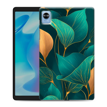 Силиконовый чехол на Realme Pad Mini с принтом Листья и золото