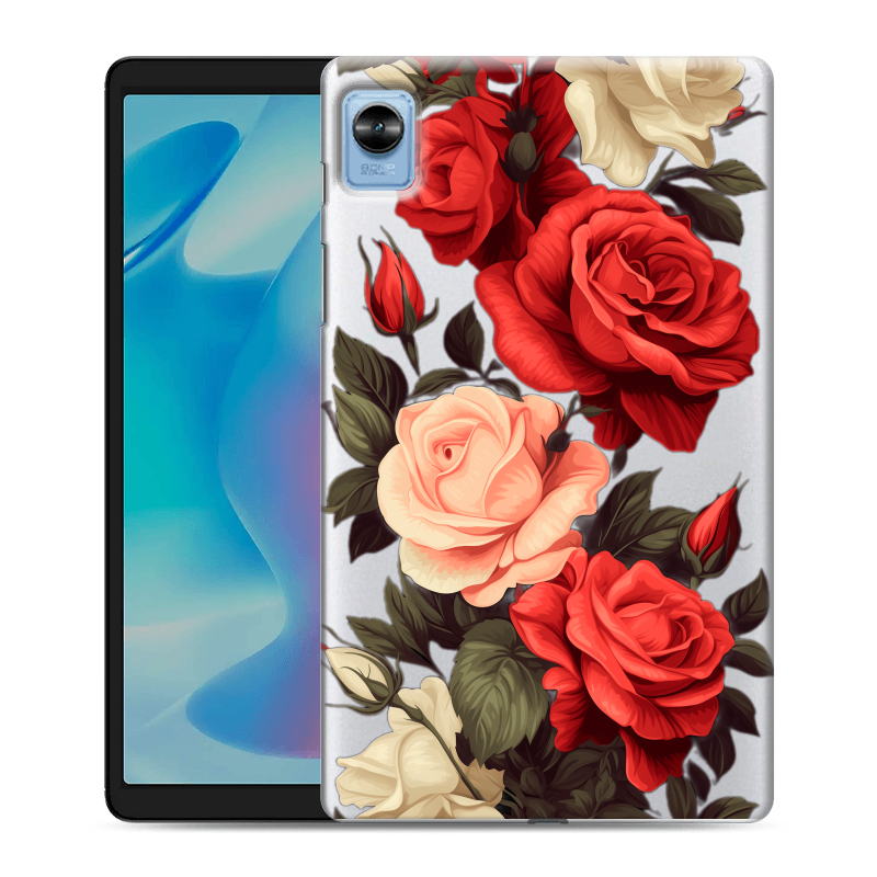 Силиконовый противоударный чехол на Realme Pad Mini с принтом Розы Силиконовый противоударный чехол на Realme Pad Mini с принтом Розы